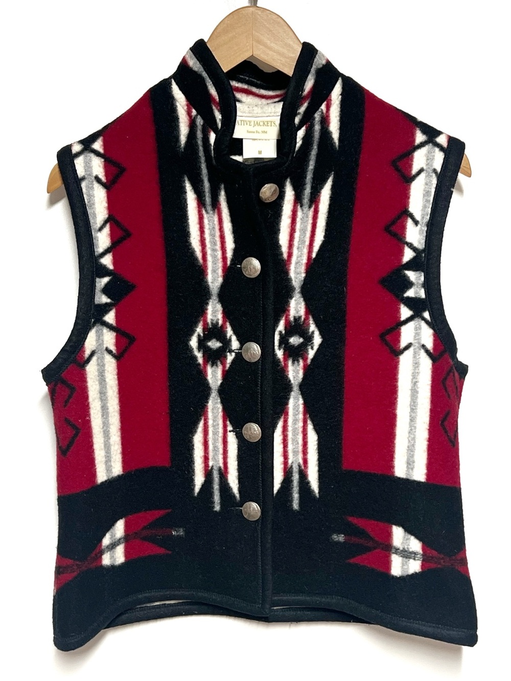 Authentic Rare 90’s Vintage NATIVE Santa Fe wool blanket vest made in USA Women’